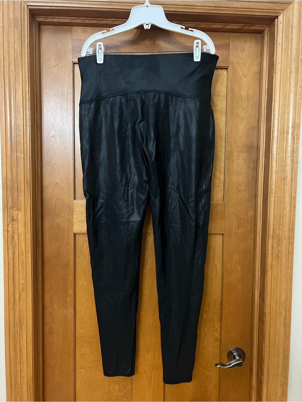 Spanx Faux Leather Black Leggings Womens 3X TALL - Picture 6 of 14